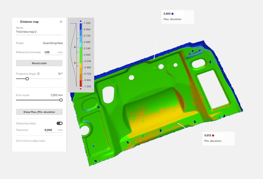 3D Scan Software Artec Studio 18 Thickness Measurement