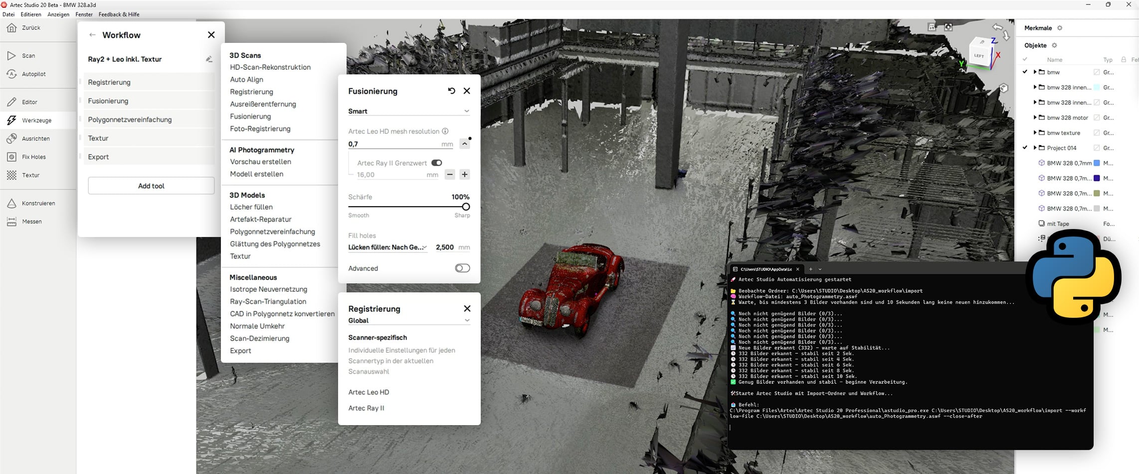 Artec Studio 3D Scan Software: Automatisierte Workflows